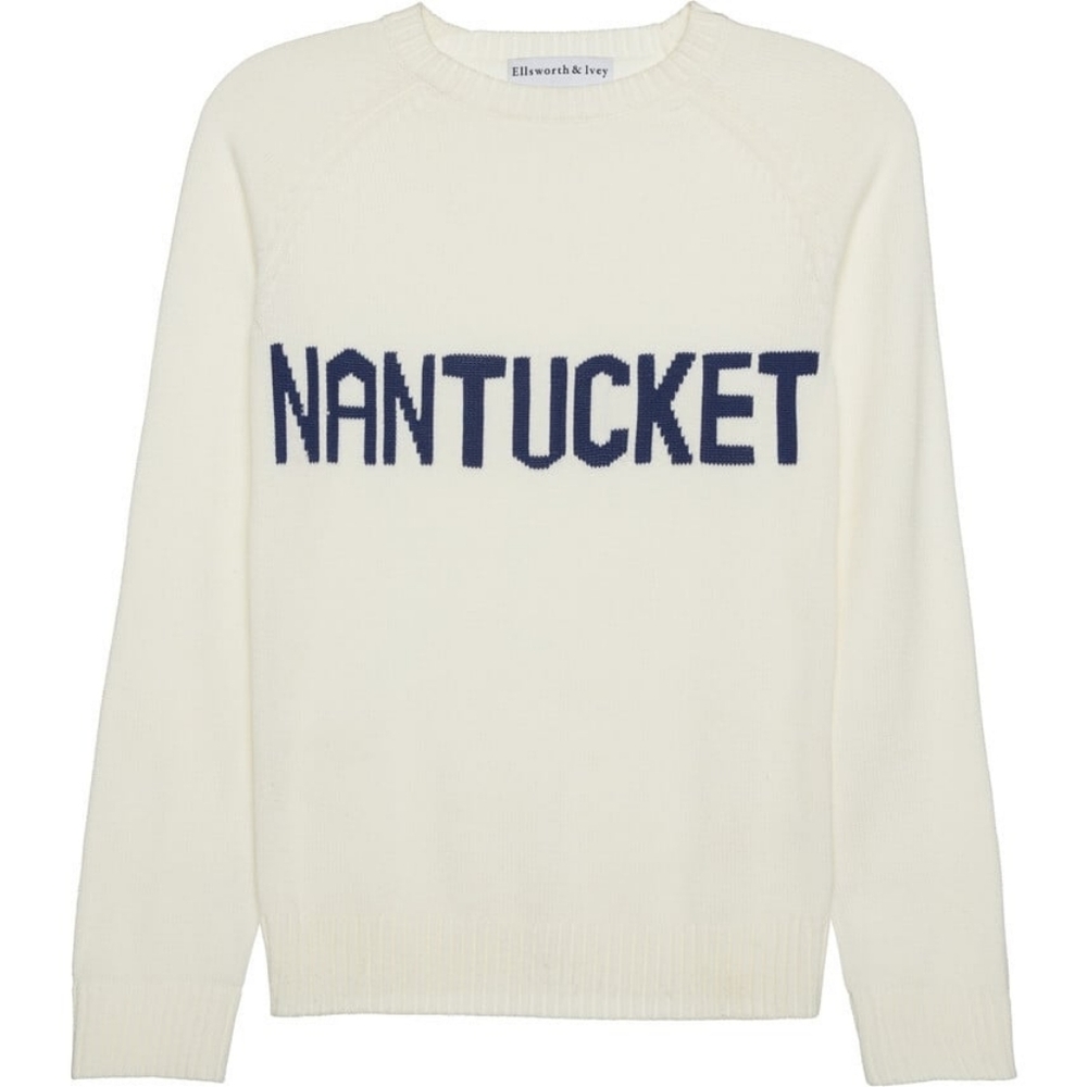 Ellsworth & Ivey Nantucket Crewneck Sweater in Cream